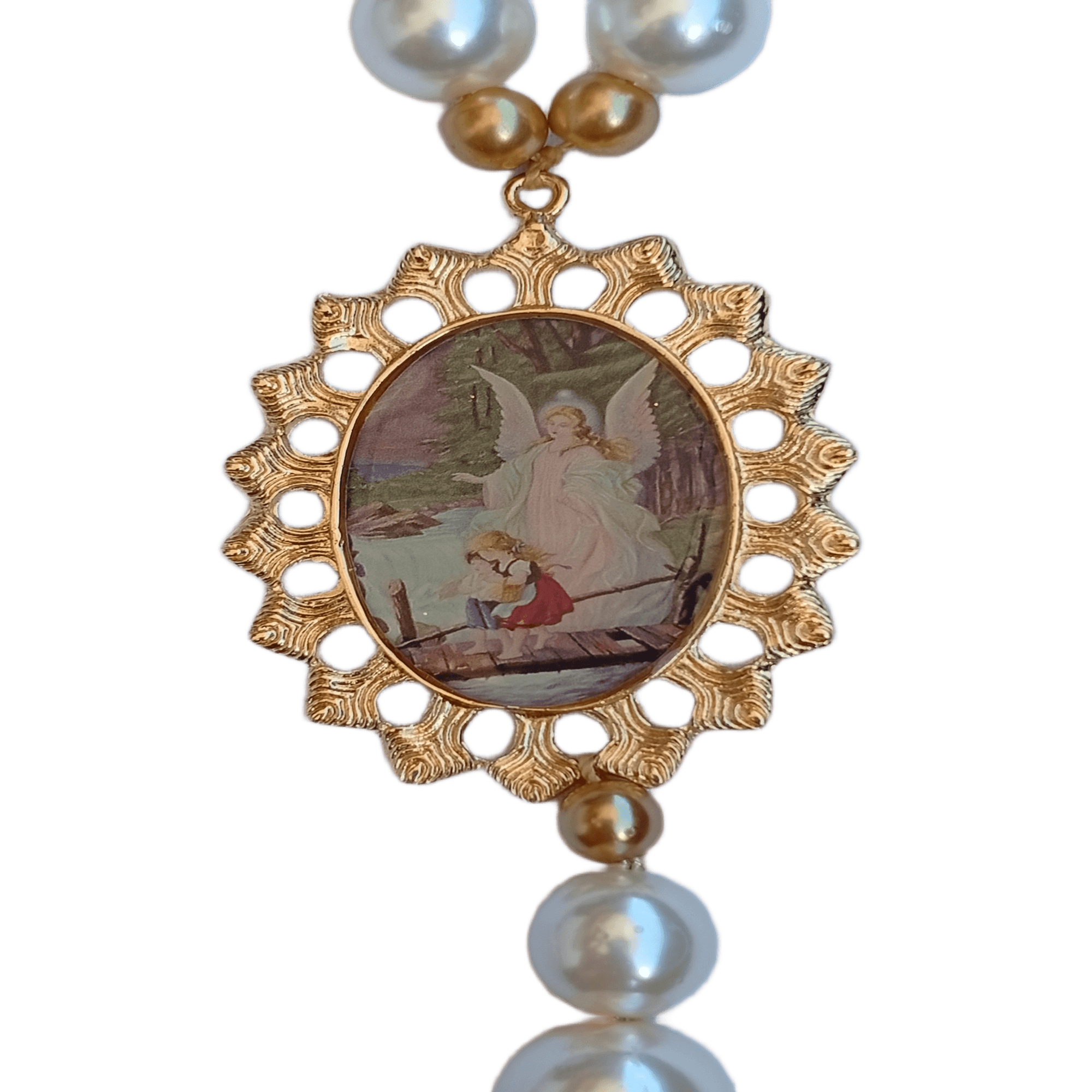 Pingente de Berço Anjo da Guarda (Metal Dourado) - 2